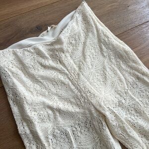 Cream crochet beach pants size M